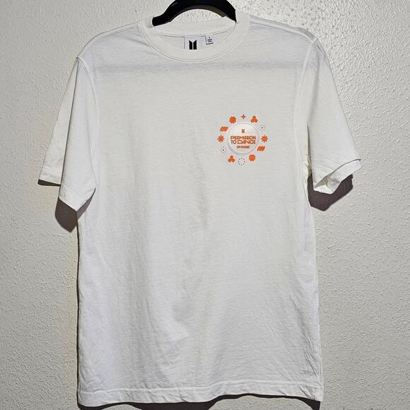BTS Permission To Dance White T Shirt Tee Cotton Short Sleeve Small - Picture 1 of 5